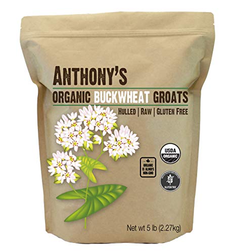 Book Cover Anthony's Organic Raw Hulled Buckwheat Groats 5lb by Anthony's, Grown in USA, Gluten Free