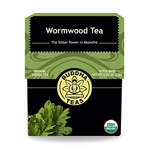 Organic Wormwood Tea, 18 Bleach-Free Tea Bags - Natural Source of Antioxidants, Vitamins C and B Complex, No GMOs