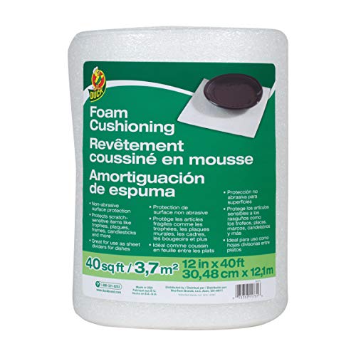 Duck Brand Foam Cushion Roll, 12 Inches by 40 Feet (283279),White