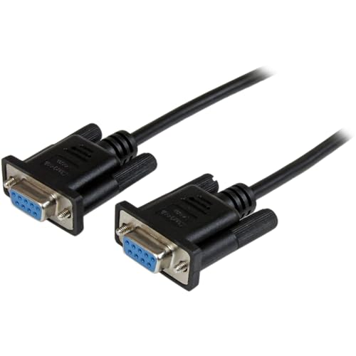 StarTech.com 2m Black DB9 RS232 Serial Null Modem Cable F/F - DB9 Female to Female - 9 pin RS232 Null Modem Cable - 2 meter, Black