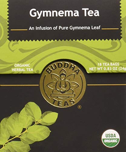 Organic Gymnema Sylvestre Leaf Tea - Kosher, Caffeine Free, GMO-Free - 18 Bleach Free Tea Bags