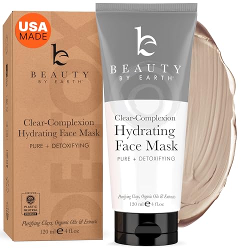 Hydrating Face Mask - Clay Mask for Face, Facial Mask Pore Cleaner & Pore Minimizer, Blackhead Mask Skin Care Products, Bentonite Clay Face Mask Treatment & Pore Cleanser Face Care, Mud Mask 4 Fl Oz (Pack of 1)