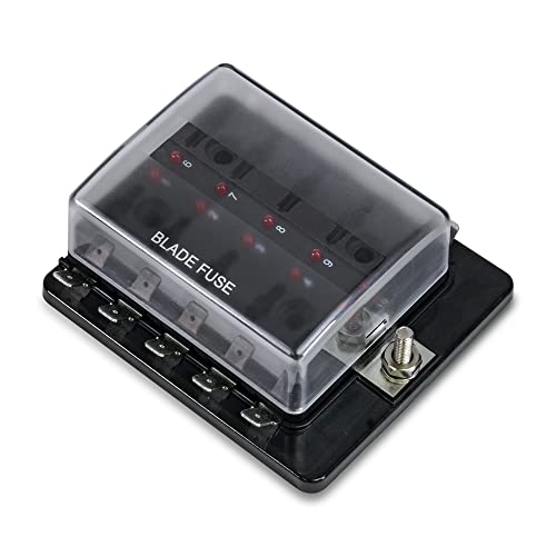 OLS PSZACCEPS052H 10-Way LED Illuminated Blade Fuse Box with Cover