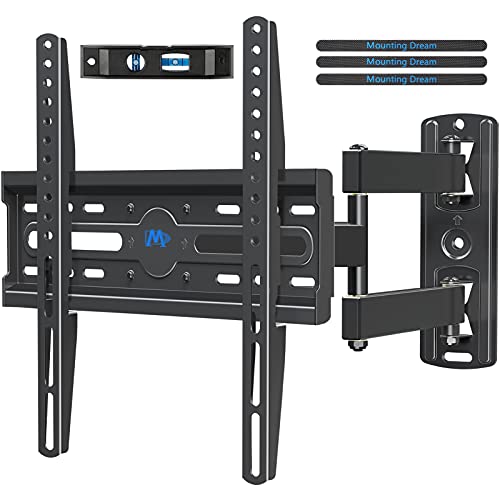 Book Cover Mounting Dream UL Listed TV Wall Mount Swivel and Tilt for Most 26-55 Inch TV, TV Mount Perfect Center Design, Full Motion TV Mount Bracket with Articulating Arm up to VESA 400x400mm, 60 lbs, MD2377