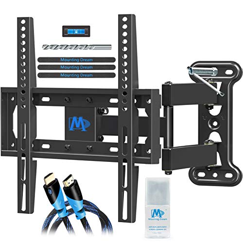 Mounting Dream Full Motion TV Mount for 26-55 Inches TVs, TV Bracket Kit Includes Socket Wrench & HDMI Cables, TV Wall Mount Bracket up to VESA 400x400mm and 60lbs loading, MD2377-KT
