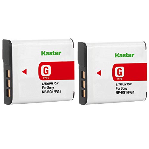 Kastar Battery (2-Pack) for Sony NP-BG1, NP-FG1, NP-FG1, BC-CSG, BC-CSGE work with Sony Cyber-shot DSC-H3 DSC-H7 DSC-H9 DSC-H10 DSC-H20 DSC-H50 DSC-H55 DSC-H70 DSC-H90 DSC-HX5V DSC-HX7V DSC-HX9V DSC-HX10V DSC-HX20V DSC-HX30V DSC-N1 DSC-N2 DSC-T2