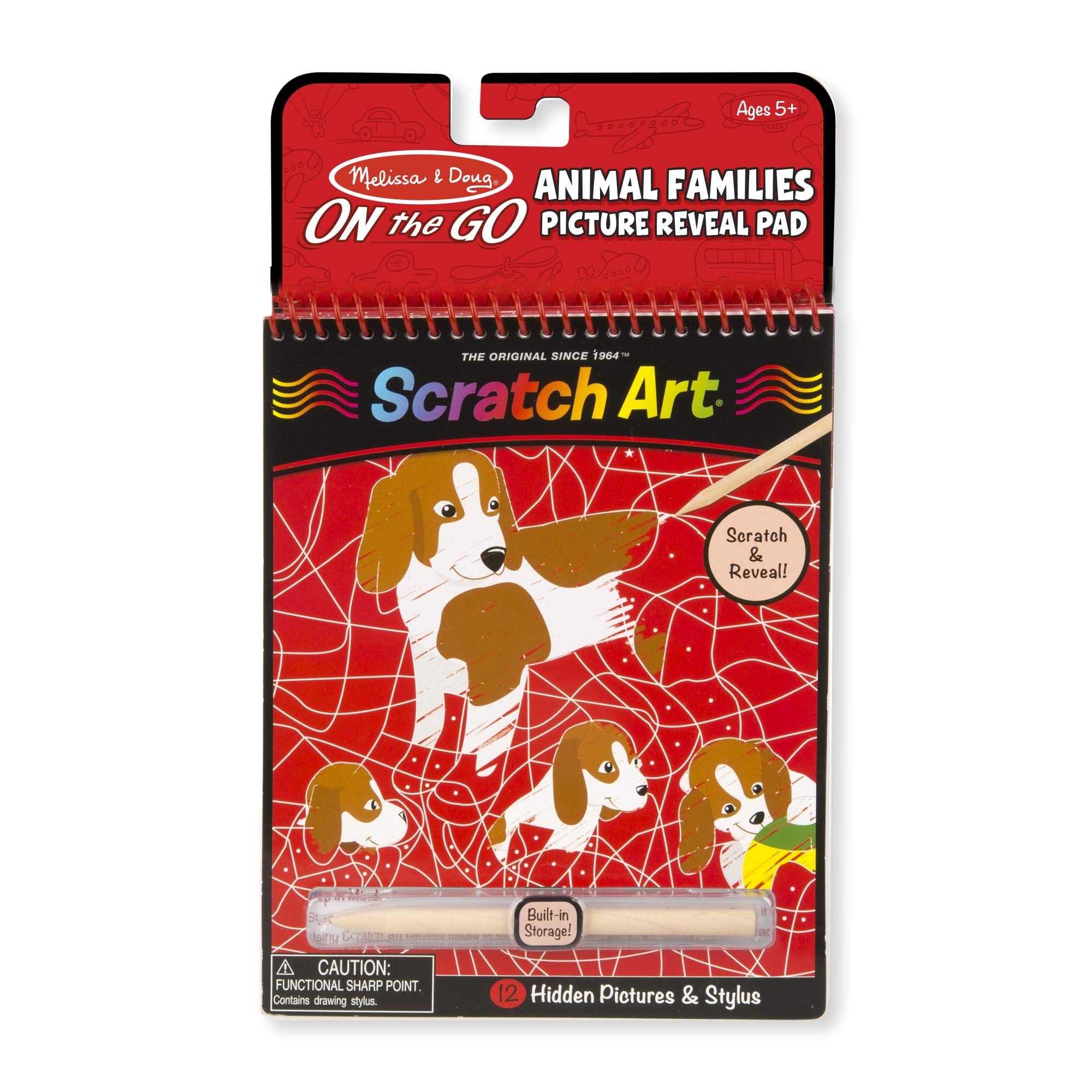 Book Cover Melissa & Doug On the Go Scratch Art: Animal Families Hidden-Picture Activity Pad With Stylus