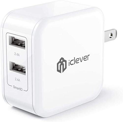 Book Cover iClever BoostCube 2nd Generation 24W Dual USB Wall Charger with SmartID Technology, Foldable Plug, Travel Power Adapter for iPhone Xs/XS Max/XR/X/8 Plus/8/7 Plus/7/6S/6 Plus, iPad Pro Air/Mini and Other Tablet