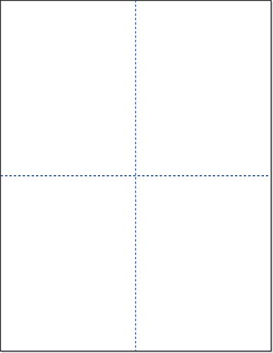 8-1/2 x 11 Laser and Inkjet Printer Postcards 4 up Per Page, (4-1/4" x 5-1/2" After Perf) 250 Sheets / 1000 Cards