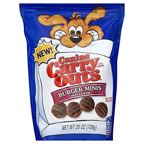 Book Cover Canine Carry Outs Burger Minis Beef Flavor Dog Snacks, 5 Ounce Bag