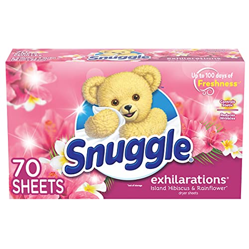 Book Cover Snuggle Exhilarations Fabric Conditioner Dryer Sheets, Island Hibiscus & Rainflower, 70 Count