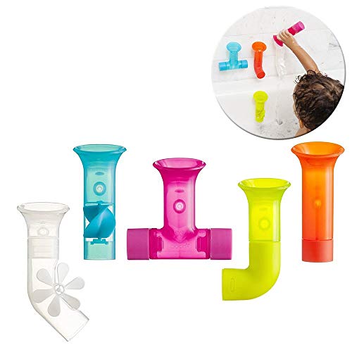 Book Cover Boon Building Bath Pipes Toy Set, Set of 5