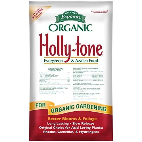 Book Cover Espoma Organic Holly-tone 4-3-4 Natural & Organic Evergreen & Azalea Plant Food; 50 lb. Bag; The Original & Best Fertilizer for all Acid Loving Plants including Rhododendrons & Hydrangeas.