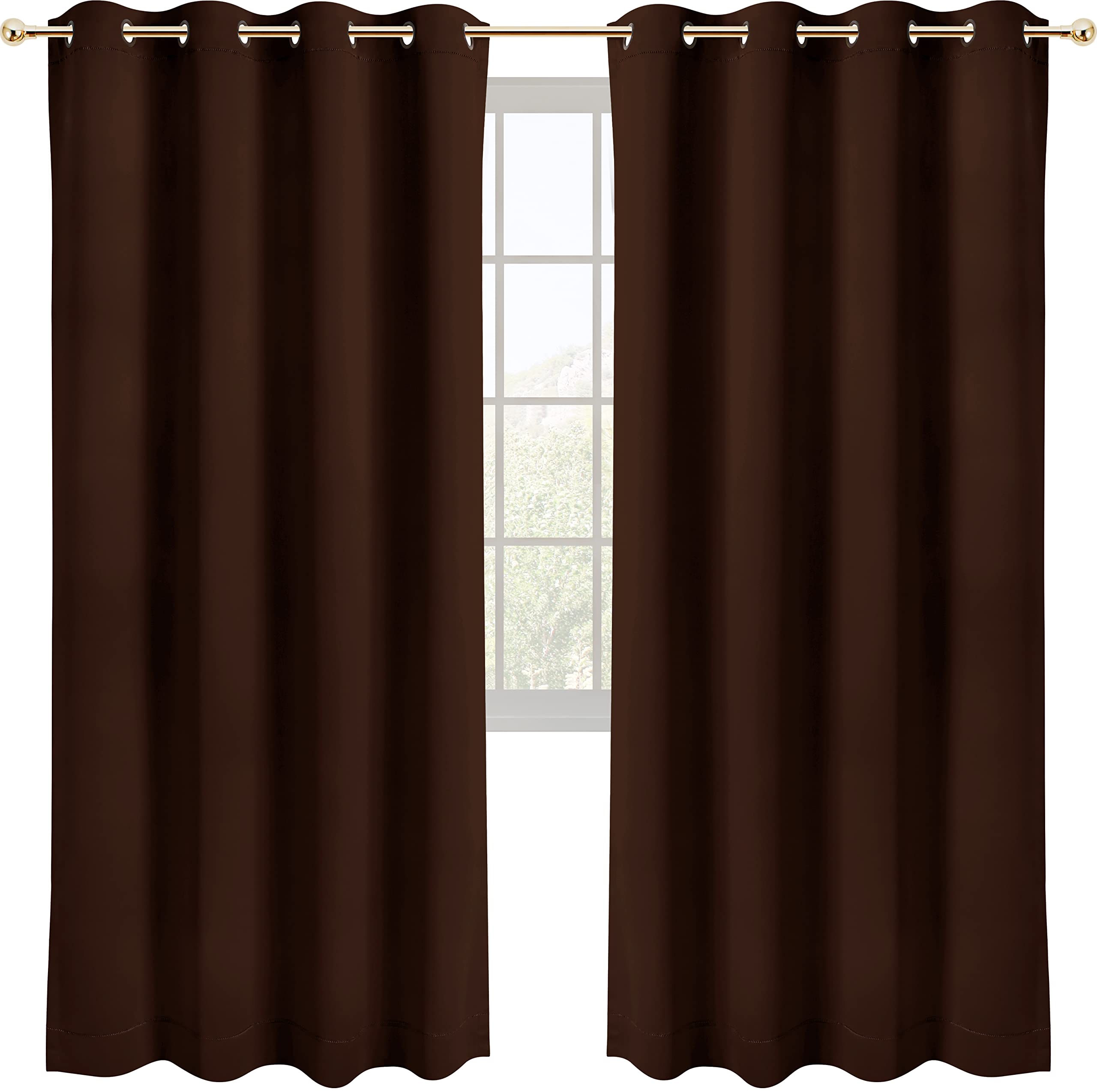 Book Cover Utopia Bedding Blackout Curtains for Bedroom, Grommet Window Curtains 84 Inch Length 2 Panels, Thermal Insulated Drapes for Living Room (Chocolate, 52W x 84L Inches) Chocolate 52W x 84L Inches