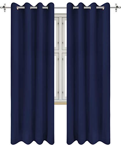 Book Cover Utopia Bedding 2 Panels Navy Grommet Blackout Curtains, Thermal Insulated for Bedroom and Living Room, Room Darkening Curtains Blackout Draperies (W52 x L84 Inches)