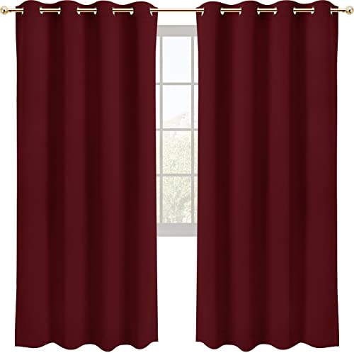 Book Cover Utopia Bedding Blackout Curtains for Bedroom, Grommet Window Curtains 84 Inch Length 2 Panels, Thermal Insulated Drapes for Living Room (Burgundy, 52W x 84L Inches)