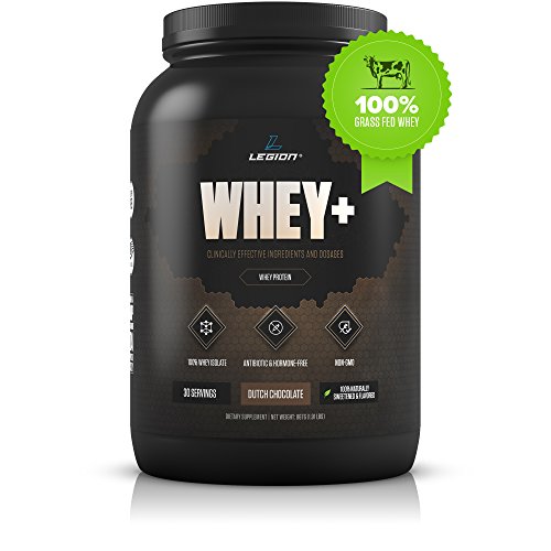 Legion Whey+ Chocolate Whey Isolate Protein Powder from Grass Fed Cows - Low Carb, Low Calorie, Non-GMO, Lactose Free, Gluten Free, Sugar Free. Great for Weight Loss & Bodybuilding, 30 Servings.
