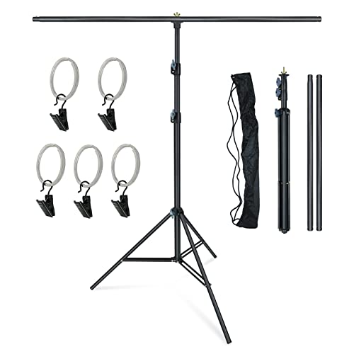 LINCO Lincostore Zenith Portable T-Shape Background Backdrop Stand Kit 1.5x2m - 1.5m Wide (Fixed) and 2m High (Adjustable from 0.75m to 2m High)- Lightweight Only 4 Lbs Easy to Carry and Storage