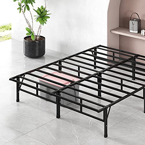Book Cover ZINUS SmartBase Compack Mattress Foundation / 14 Inch Metal Bed Frame / No Box Spring Needed / Sturdy Steel Slat Support, Queen