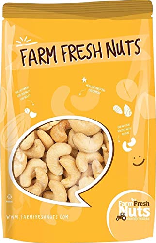 Book Cover Dry Roasted Cashews with Sea Salt (1 Lb) - Baked in Small Batches for Added Freshness - Oven Roasted to Perfection without Oil - Farm Fresh Nuts Brand