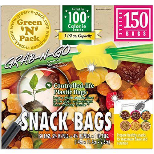Green'N'Pack 004149 BPA Free Premium Snacking Lifestyle Bags , 150 Count