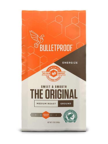 Book Cover Bulletproof The Original Ground Coffee, Premium Medium Roast Gourmet Organic Beans, Rainforest Alliance Certified, Perfect for Keto Diet, Upgraded Clean Coffee (12 Ounces)