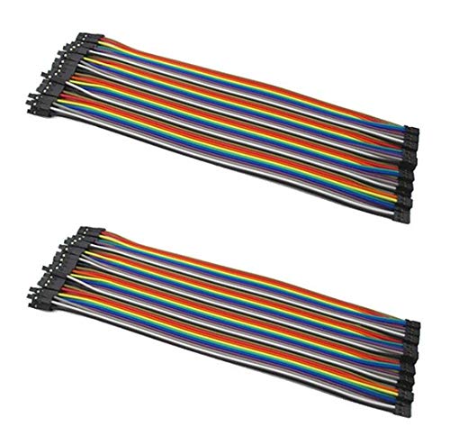Omall (TM) 2 X 40pcs 20cm 1P-1P Female to Female Breadboard Cable Jump Wire Jumper For Arduino