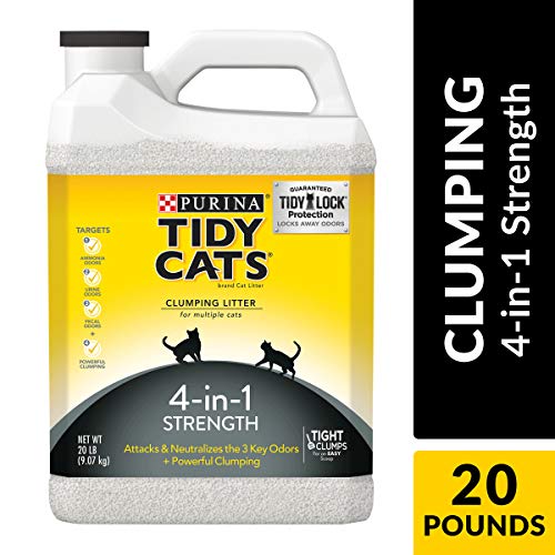 Book Cover Purina Tidy Cats Clumping Cat Litter, 4-in-1 Strength Multi Cat Litter - (2) 20 lb. Jugs