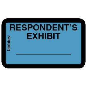Tabbies Exhibit Labels, Respondent's Exhibit Blue, 1-5/8" x 1", 252 labels per package