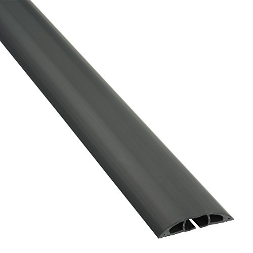 D-Line 9m Floor Cable Protector, Wire Cover, Cable Management Solution, Cable Channel to Protect Wires & Prevent Cable Trips - 9m Length, Cable Cavity = 17mm (W) x 9mm (H) - Black