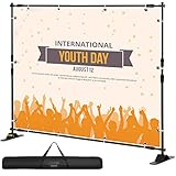 VEVOR Backdrop Stand 10 x 8 Ft, Height Adjustable Background Stand with 1 Carrying Bag, Photo Backdrop for Party Wedding Studio Trade Show