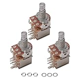 A500k Push Pull Potentionmeter Volume Tone Switch Pots Shaft 18 mm for Guitar Bass Accessories Pack of 3