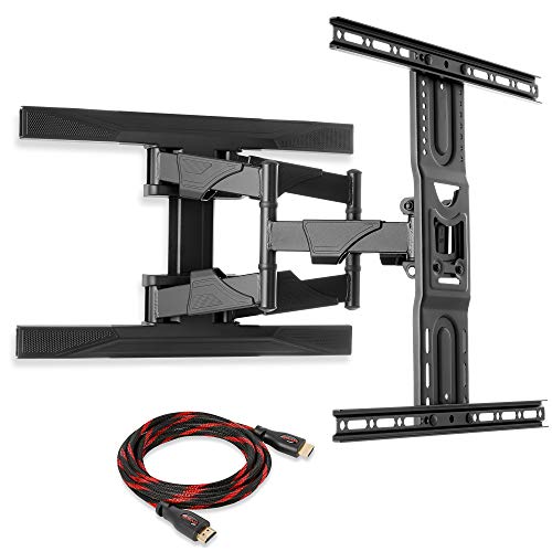 Heavy-Duty Full Motion TV Wall Mount - Articulating Swivel Bracket Fits Flat Screen Televisions from 42" to 70" (VESA 400 x 600 Compatible) - Tilt Swing Out Arm with 10' HDMI Cable