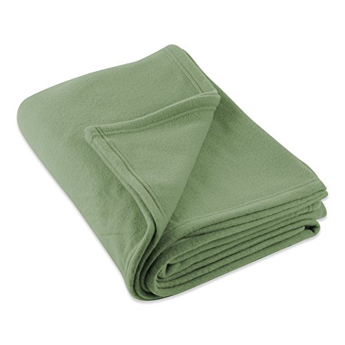 DII Luxury Fleece Blanket, Twin/Twin X-Large, Olive Green