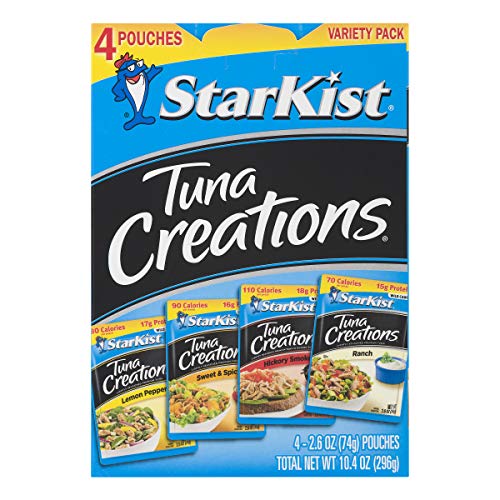 Book Cover StarKist Tuna Creations, Variety Pack, 4 - 2.6 oz pouch (Total 10.4 Oz)Â (Packaging May Vary)