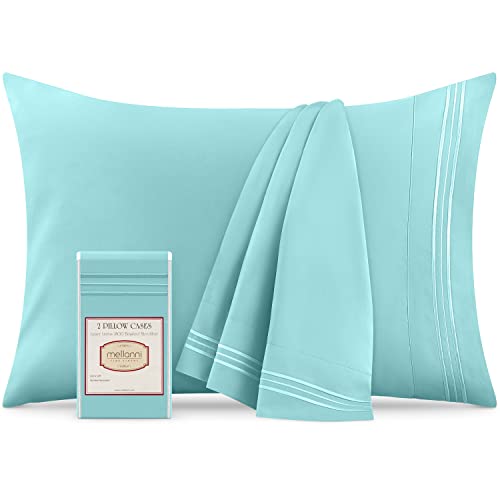 Book Cover Mellanni Pillow Cases Standard Size Set of 2 - Pillow Covers - Hotel Luxury 1800 Bedding Sheets & Pillowcases - Wrinkle, Fade, Stain Resistant (Set of 2 Standard/Queen Size 20