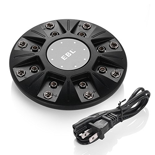 EBL 9V Lithium-ion Battery Charger for Li-ion 9V Rechargeable Batteries, 8 Bay Smart Charger