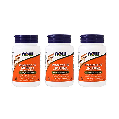NOW Foods Probiotic-10, 50 Billion, 150 Vcaps (50x3)