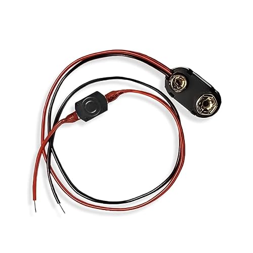 Evan Designs 9 Volt Battery Strap Connector with On/Off Push Button Switch (1 Single)