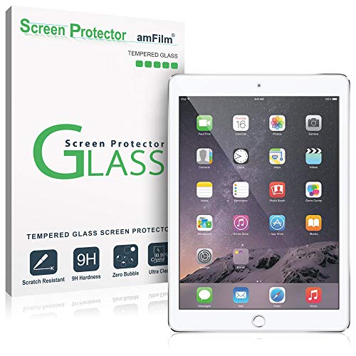 Book Cover amFilm Glass Screen Protector for iPad 9.7 6th Gen, 5th Gen, iPad Pro 9.7, iPad Air, Air 2, Tempered Glass, Apple Pencil Compatible