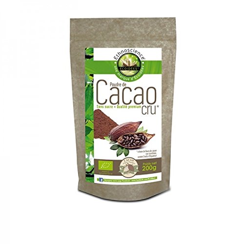 Poudre de cacao cru bio sans sucre qualité prémium 200g
