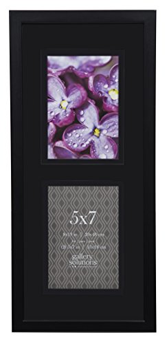 Book Cover Gallery Solutions 14FW1341 Double Picture Frame, 5 inches x 7 inches, Black