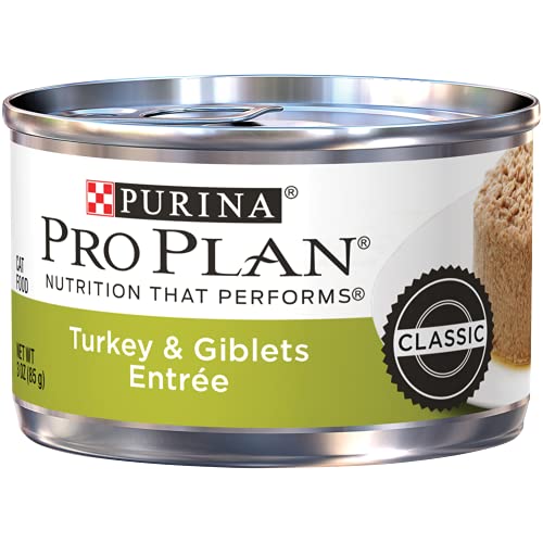 Purina Pro Plan High Protein Cat Food Wet Pate, Turkey and Giblets Entree - (24) 3 oz. Pull-Top Cans