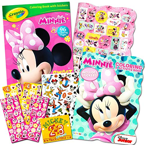 Book Cover Disney Minnie Mouse Coloring Book Set with Stickers -- 2 Deluxe Coloring Books and over 150 Stickers