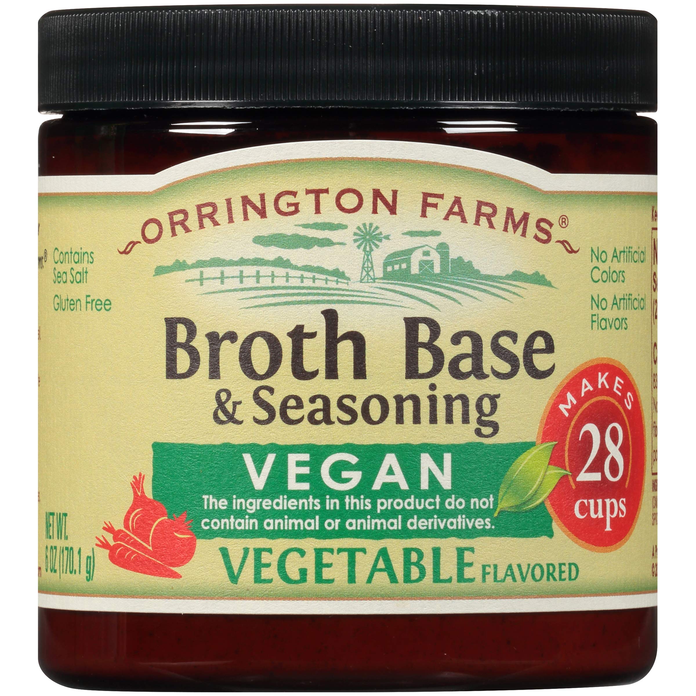 Book Cover Orrington Farms Vegan Vegetable Broth Base & Seasoning, 6 Ounce Vegan Vegetable 6 Ounce (Pack of 1)