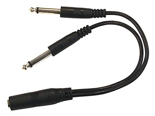 9 Inch Long 1/4 Inch Mono TS Female to 2 X 1/4 Inch Male Mono TS Y Splitter Cable