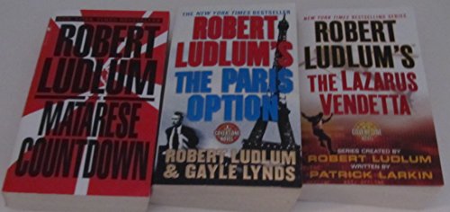Author Robert Ludlum Three Book Bundle Collection Set, Includes: Matarese Countdown - The Paris Option - The Lazarus Vendetta