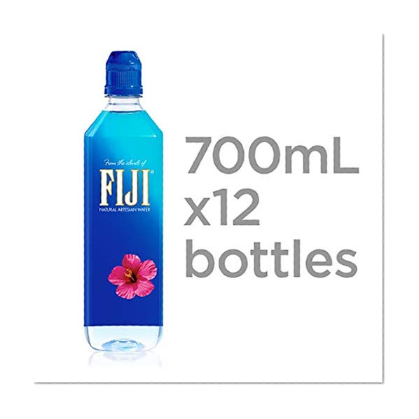 FIJI Natural Artesian Water, 23.7 Fl Oz Sports Cap Bottle (12-Pack) | Natural Electrolytes | BPA Free 700mL Bottle | Earth’s Finest Water | Perfect for the gym, fitness classes, hikes and on the go