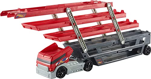 Book Cover Hot Wheels HW Mega Hauler Truck, Semi Holds More Than 50 Toy Cars & Expands to 6 Levels, Connects to Hot Wheels Track, Toy for Kids 3 Years & Older [Amazon Exclusive]