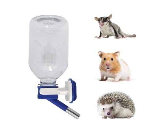 Choco Nose Patented Mini No-Drip Water Bottle/Feeder for Hamsters/Hedgehogs/Gliders/Rats/Mice and Other Small Pets and Animals - for Cages, Crates or Wall Mount. 11.2 oz. Nozzle 10mm, Blue (H125)